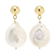 Load image into Gallery viewer, 18K Gold Plated Freshwater Baroque Pearl Earrings
