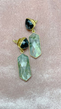 Load image into Gallery viewer, Gold Plated Tourmaline and Smoky Quartz Earrings
