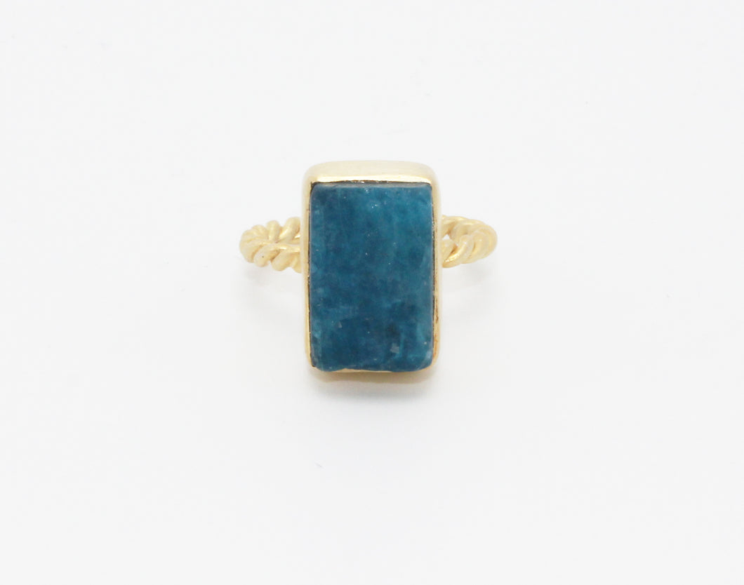 Gold Plated Neon Apatite Ring