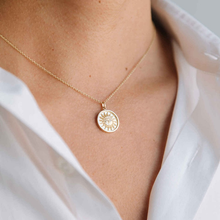 Load image into Gallery viewer, 18K Gold Plated Sun Medallion Plate Necklace
