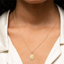 Load image into Gallery viewer, 18K Gold Plated Moon Medallion Plate Necklace
