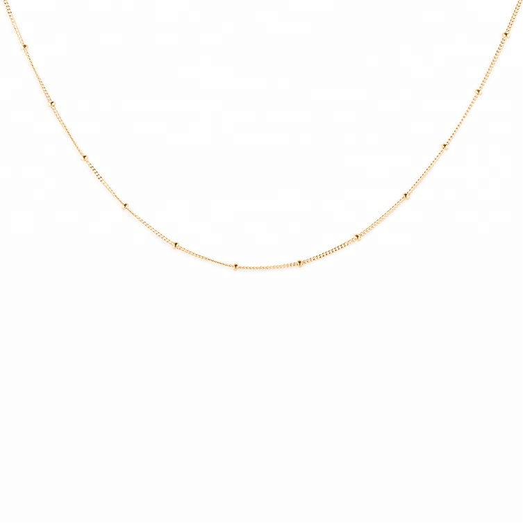 18K Gold Plated Satellite Ball Chain Necklace