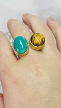 Load image into Gallery viewer, Gold Plated Tiger Eye and Amazonite Ring
