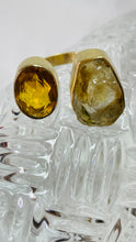 Load image into Gallery viewer, Gold Plated Citrine and Quartz Ring
