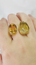 Load image into Gallery viewer, Gold Plated Citrine and Quartz Ring
